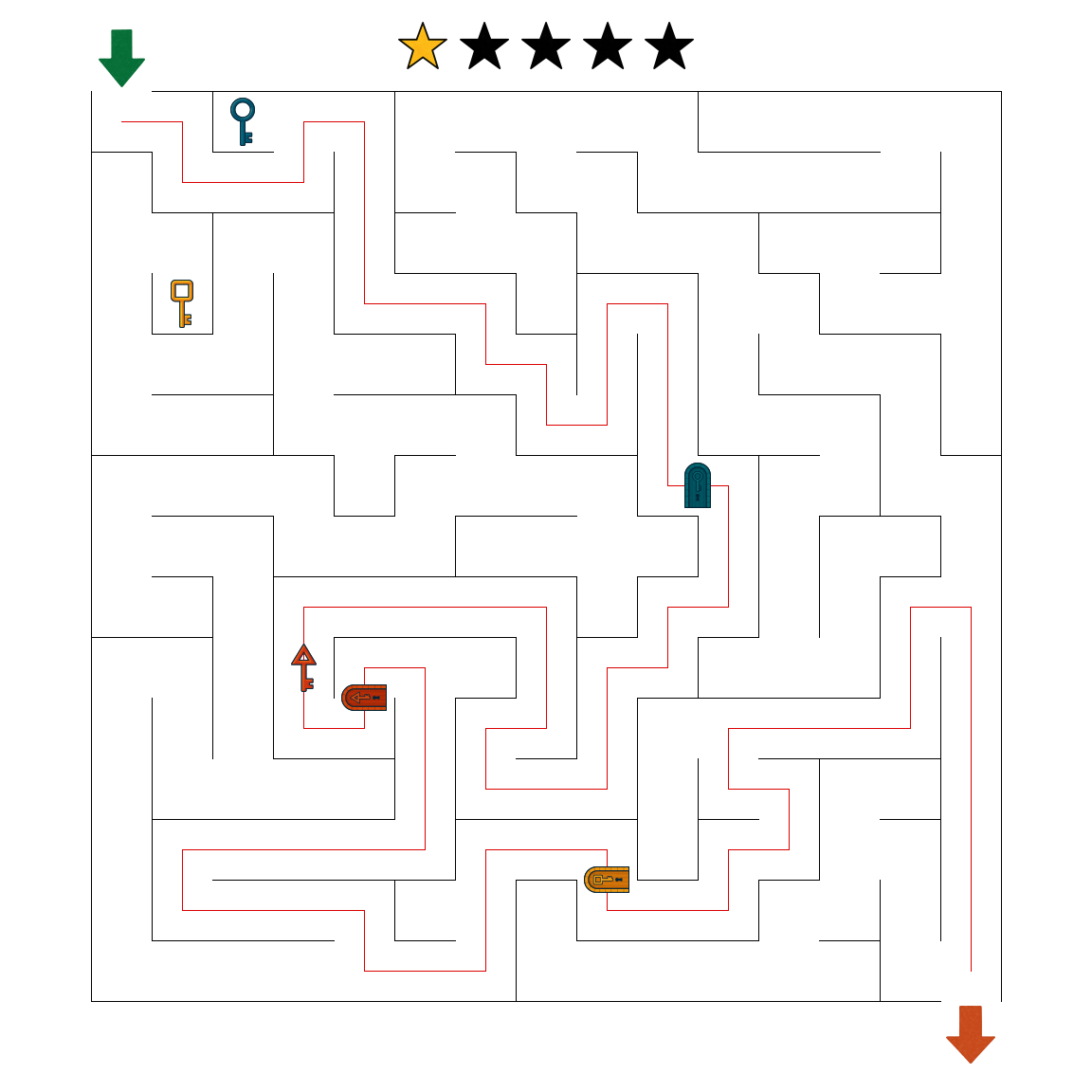 Maze with keys and doors example
