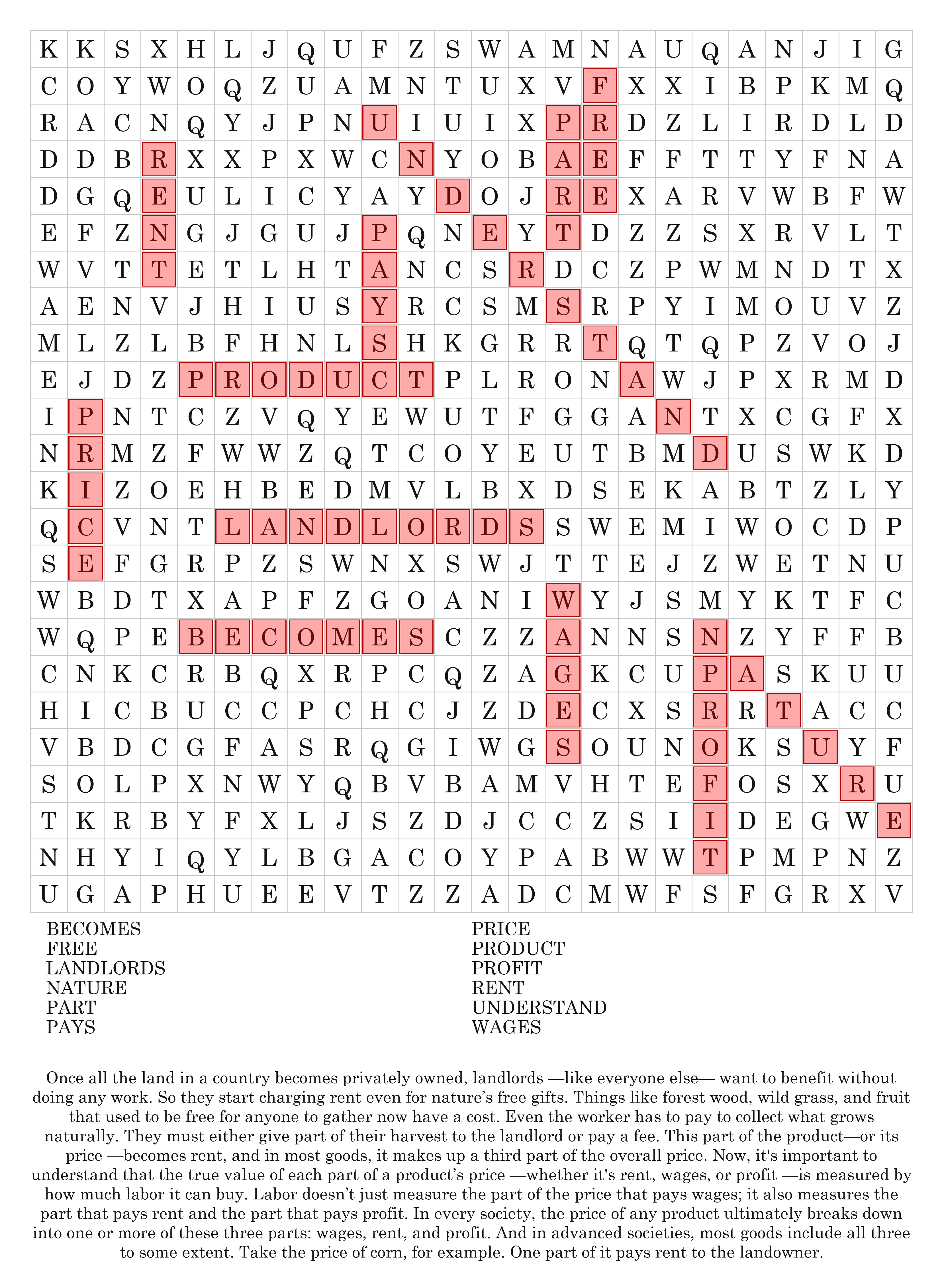 Word Finder solution example